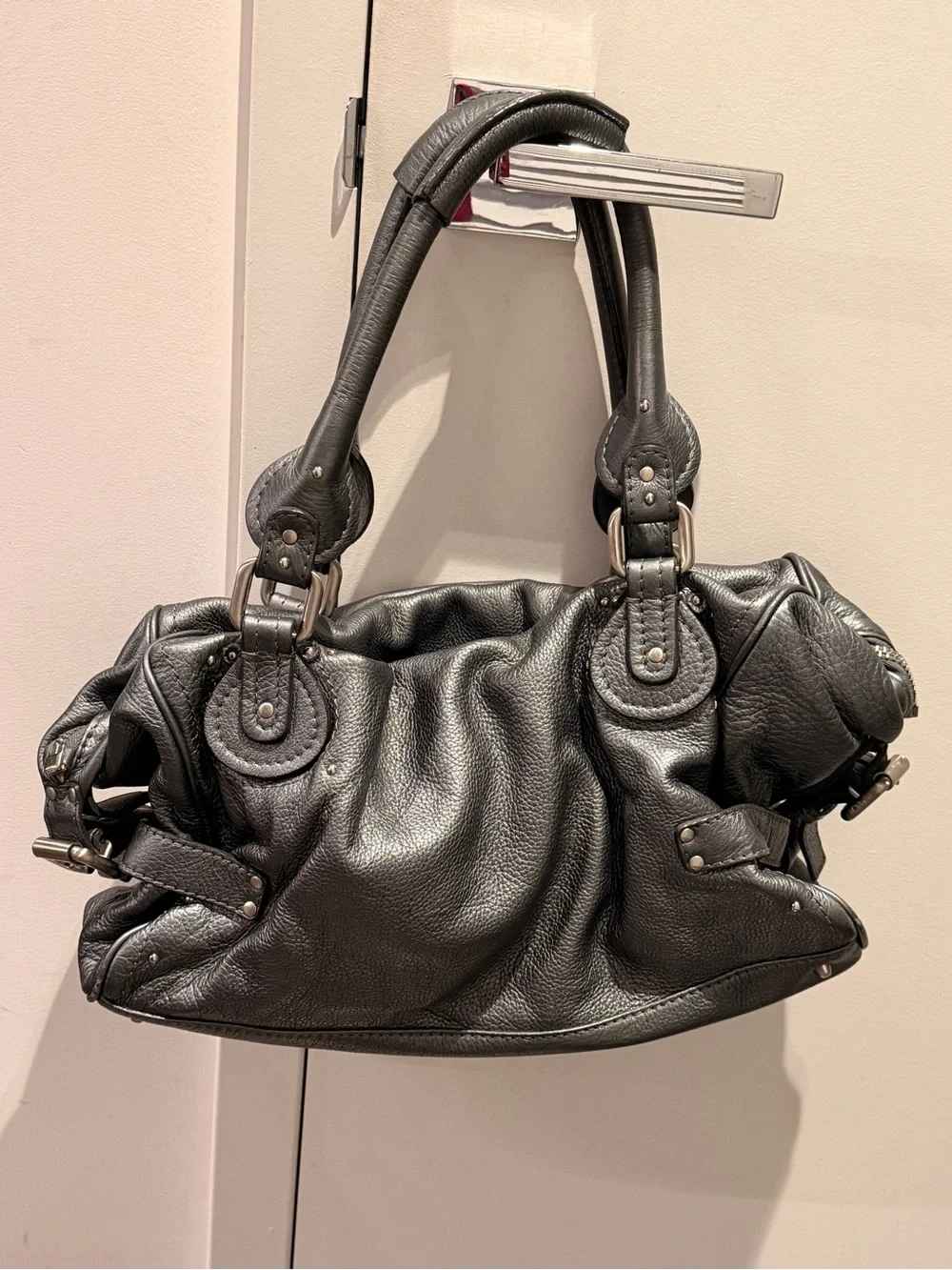 Rare Chloe Paddington Satchel Bag - Gunmetal/Metallic - Picture 3 of 6